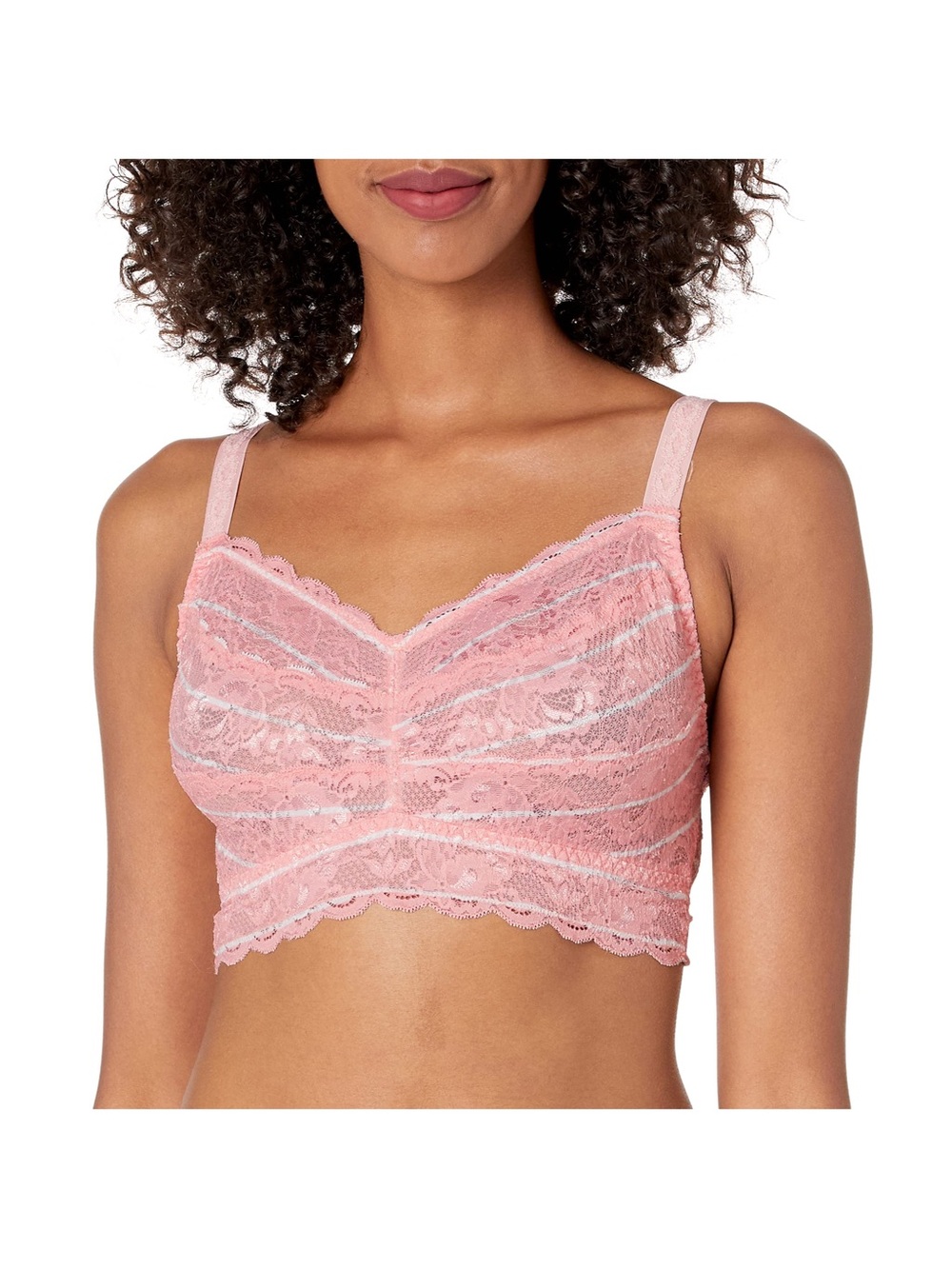 Cosabella CURVY Sweetie Lace Bralette XS Fiore Stripe Pink NWT